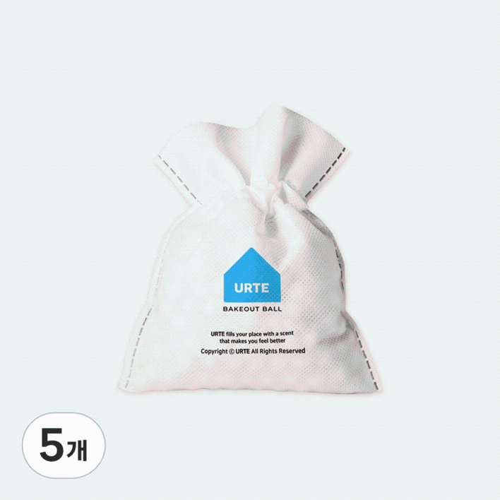 유르테 반영구 베이크아웃볼 클린 코튼 블루 실내 탈취제 화장실 냄새 제거, 5개, 200g