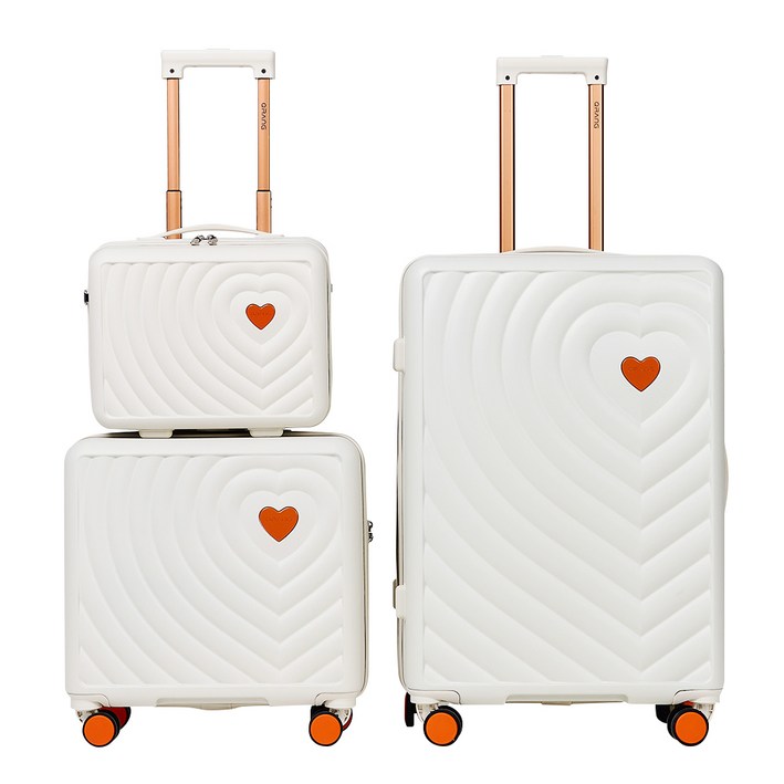 큐랑 하트시티 감성여행 캐리어 세트 14인치+18인치+28인치