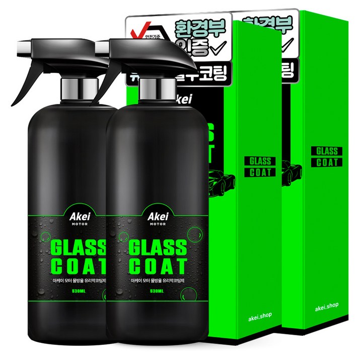 아케이 모터 물방울 유리막 코팅제, 530ml, 2개 아케이 모터 물방울 유리막 코팅제, 530ml, 2개