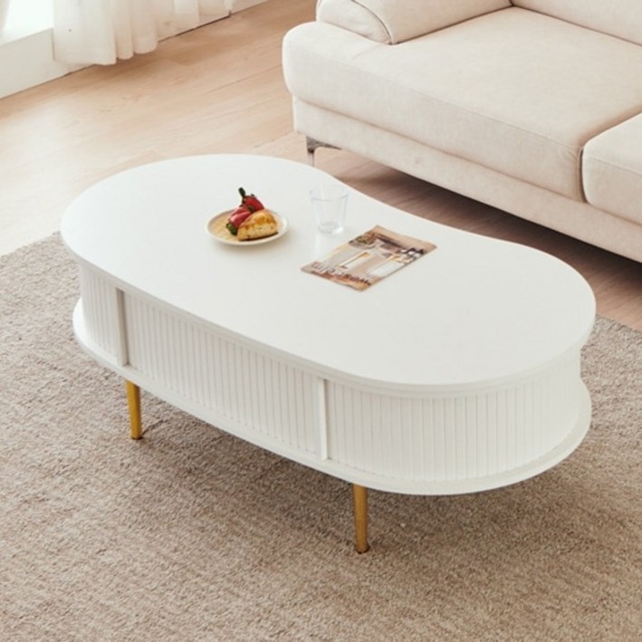 이노센트 리프트 테이블 800, 화이트상판  화이트골드다릿발