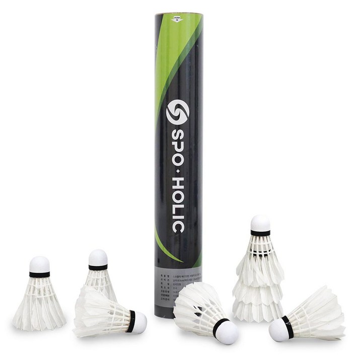 스포홀릭 배드민턴 셔틀콕 공 깃털 12P