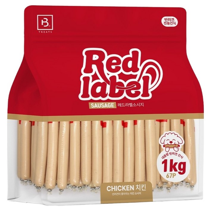 브리더랩 반려동물 레드라벨 소시지 치킨