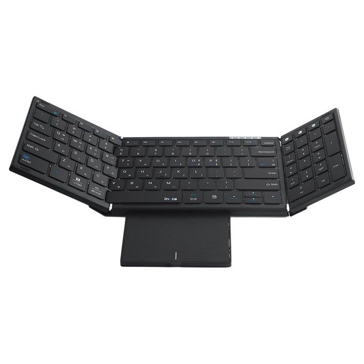 아이노트 블루투스 무선 접이식 키보드 + 터치패드 세트, 블랙, XK907B, 제조사축