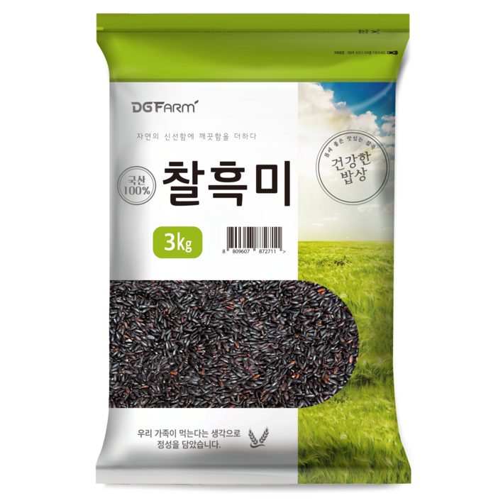 건강한밥상 국산 찰흑미, 3kg, 1개 327924354