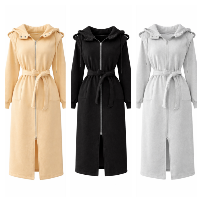 후드 허리끈 풀집업 트레이닝 코트 자켓 원피스 루즈핏 맨투맨 빅사이즈