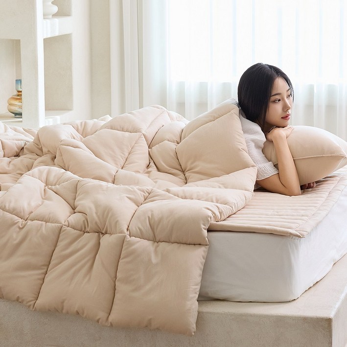 소리없는 알러지케어 차렵 이불+패드+베개 겨울 사계절 이불 침구 세트