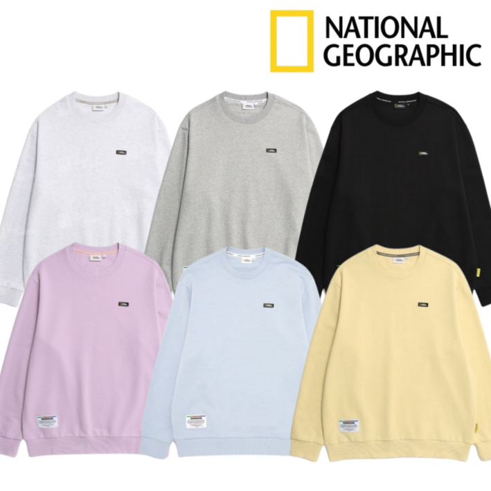 국내매장판 AS 가능 내셔널지오그래픽 N231USW910010 베이직 스몰 로고 맨투맨 티셔츠 남녀공용