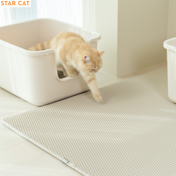 스타캣 국내제작 고양이 모래매트 사막화 방지 매트 고양이 화장실 특대형