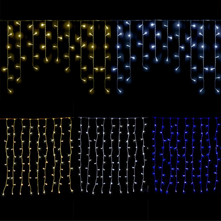 엘스토리몰 LED 은하수 고드름 커튼 그물 전구 크리스마스 트리 장식 DIY 조명