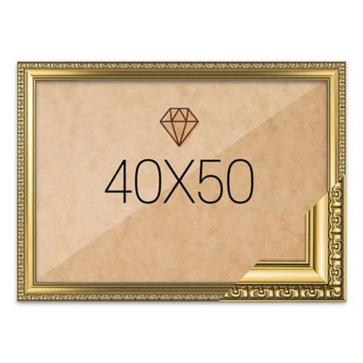 보석십자수 패브릭형 액자 40x50 고급형 댄디골드 아크릴 보호필름스티커판 포함
