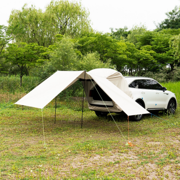 다잡 차박텐트 도킹텐트 꼬리 카 차량용 텐트 쉘터 스텔스 카크닉, 크림베이지