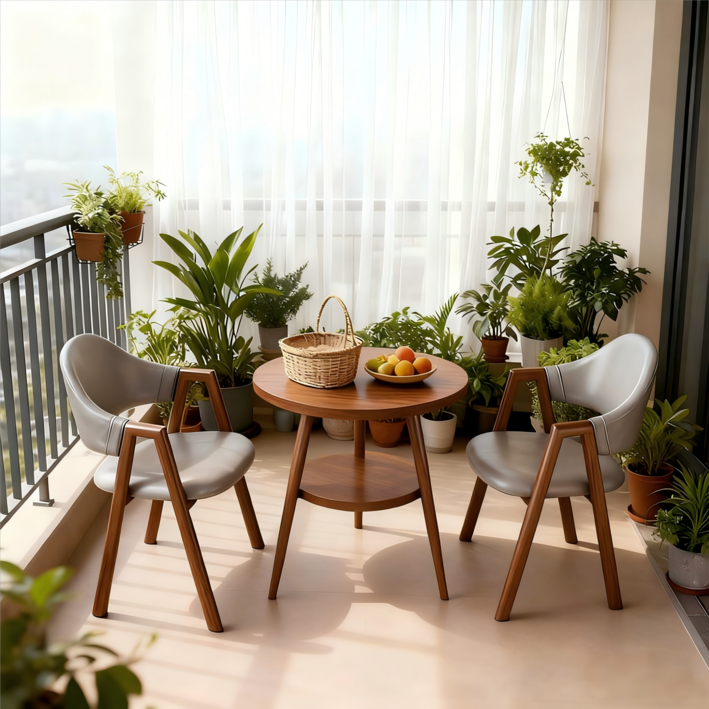 테이블의자세트 밀크티 카페 2인용 탁자 의자  원형 거실테이블