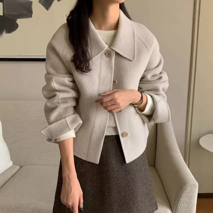 루스리더 여성 신상 카라넥 패션 데일리 모직 재킷 V424