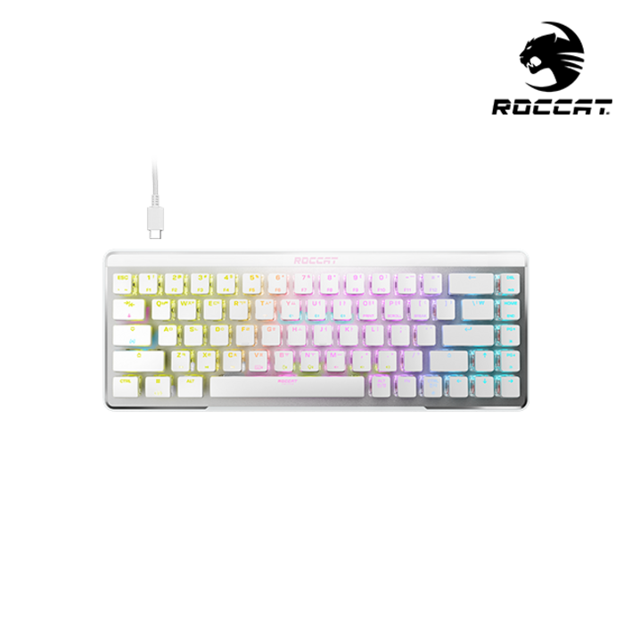 로캣 불칸 미니 에어 VULCAN II Mini Air 무선 게이밍 키보드 블랙한글자판  화이트영문자판 , 화이트, ROC27022, 적축