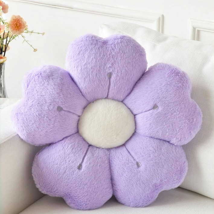 Susielady 꽃 모양 방석 꽃술 쿠션 소파 의자 장식 방석 쿠션