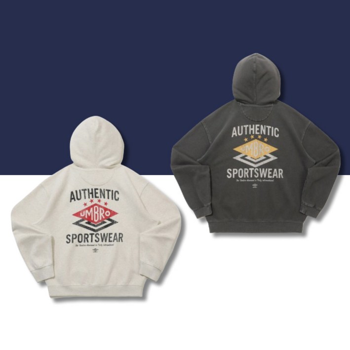 국내매장정품 엄브로 남녀공용 더블 다이아 로고 기모 후디 후드티 긴소매 캐주얼 라이프 스타일 간절기 겨울 가을