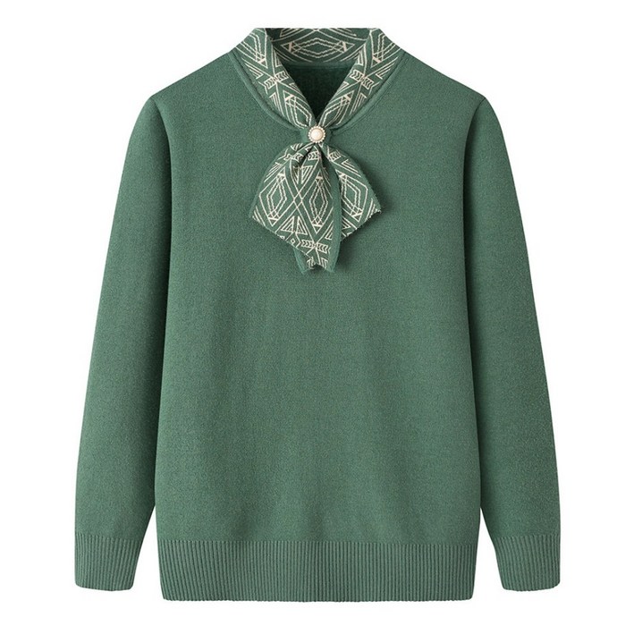 목련옷장 70대110세 할머니 왕기모 엘레강스 진주스카프 니트티 생신선물 겨울외출복 요양원옷 경로당옷 마실룩