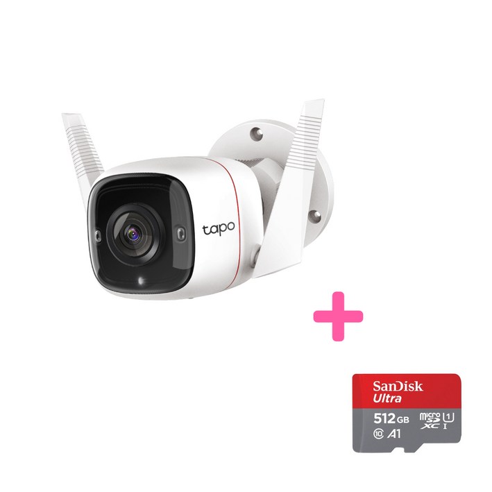 티피링크 Tapo C320WS 홈CCTV + Micro SD 카드 512GB (실외,가게,공장)