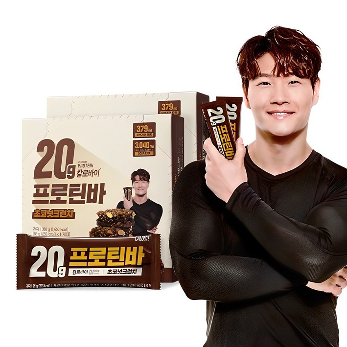 칼로바이 프로틴바 20g 초코넛크런치 고단백 간식 김종국 단백질바 김계란 에너지바 2박스, 2개, 330g 칼로바이 프로틴바 20g 초코넛크런치 고단백 간식 김종국 단백질바 김계란 에너지바 2박스, 2개, 330g