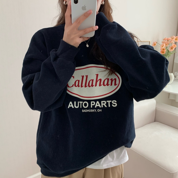 [국내생산 면 100%] 하르린 루즈핏 캘러 쭈리 여성 맨투맨 긴팔