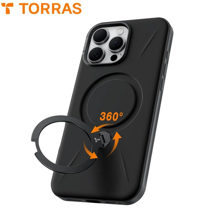 토라스 Qpro 360도 마그네틱 스탠드 맥세이프 에어스킨 PC 재질 휴대폰 케이스