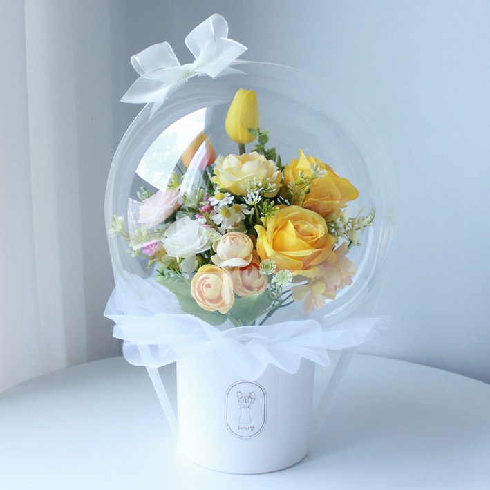 수비니샵 옐로우믹스 꽃풍선 레터링풍선 환갑 칠순 팔순 졸업식 생일 생신 축하 풍선꽃다발, 1개, 피치믹스