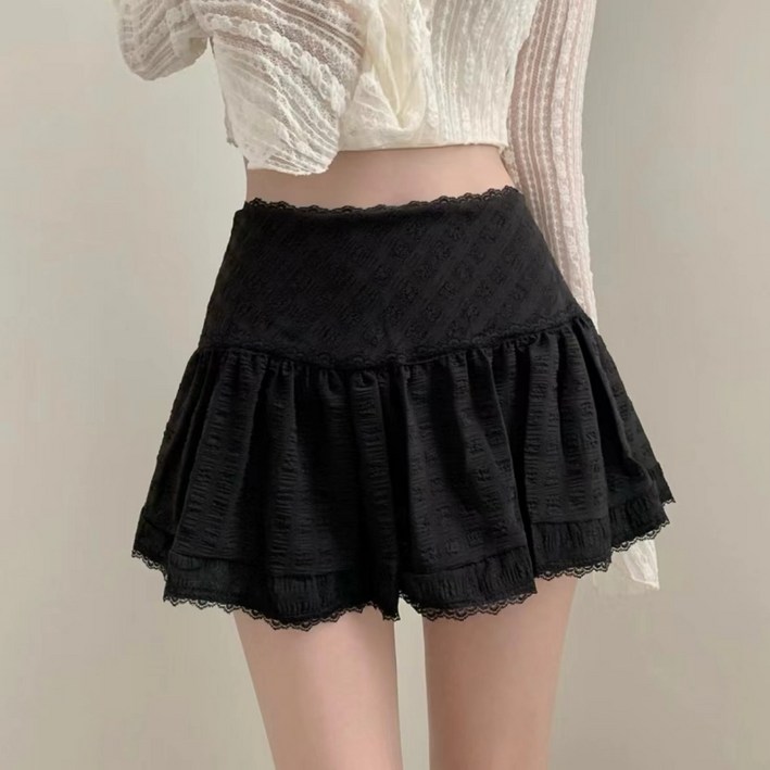 [에이진] 레이스 프릴 미니 스커트 (2colors)