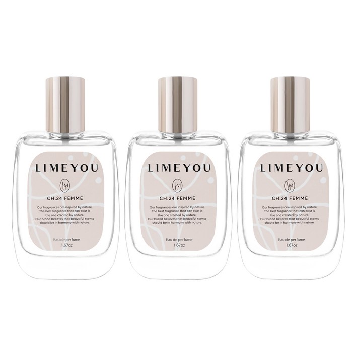 라임유 CH24 FEMME 플로럴 오 드 퍼퓸, 50ml, 3개