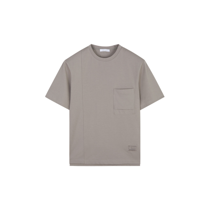 리버클래시 23SS  LJS41191 베이지 세미오버핏 포켓 반팔 티셔츠