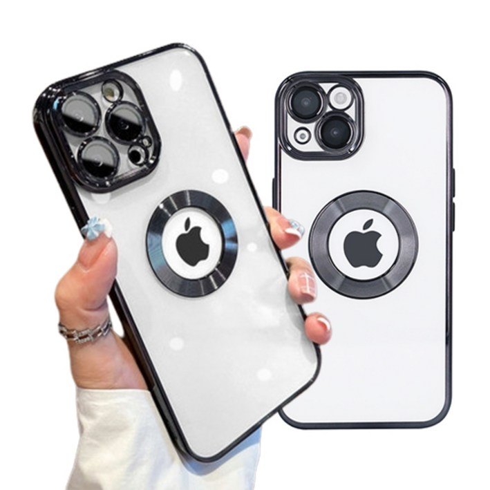 셀러스토리 아이폰 14 로고뷰 카메라 렌즈 보호 및 전기이온도금 메탈 케이스