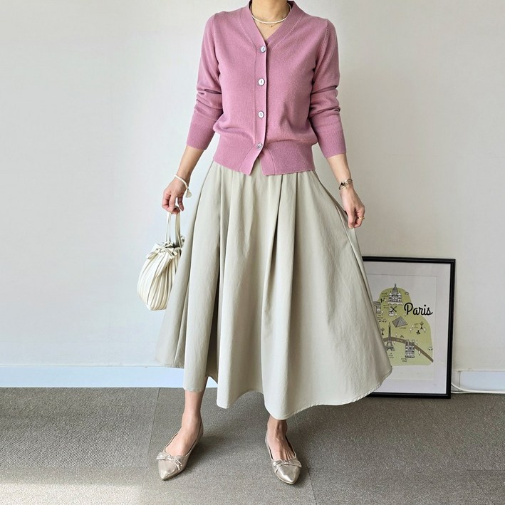 A라인 플레어 뒷밴딩 스커트