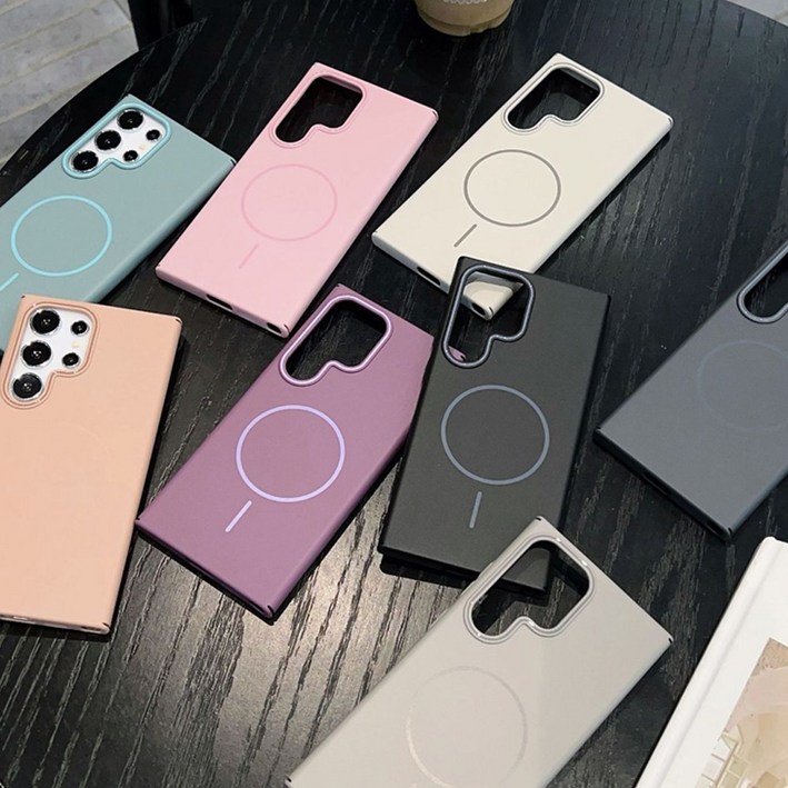 맥세이프 무광 매트 실리콘 코팅 하드 슬림 폰케이스 갤럭시 S25 S24 S23 S22 노트20 플러스 울트라 엣지 FE 케이스/T442D