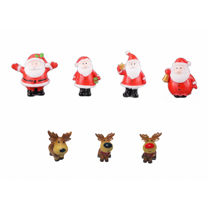 (쏘어링팜) 테라리움 조경 꾸미기 인테리어 크리스마스 피규어 산타와 루돌프