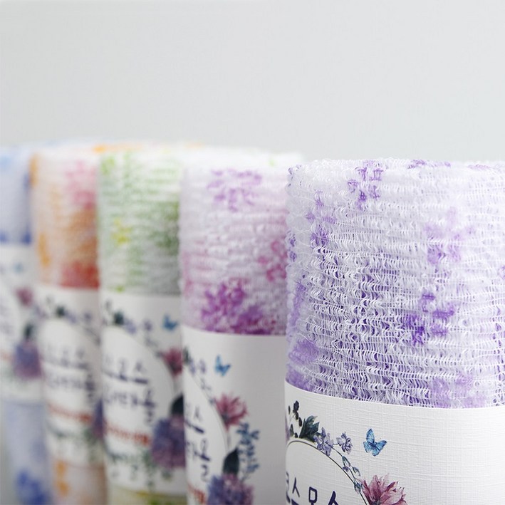 에브리 까슬 코스모스 샤워타올 5개입 1세트, 혼합색상, 5개입, 1개