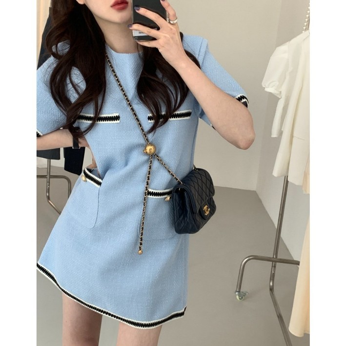 서진맘 여성 데일리 트위드 반팔 미니 원피스 서진맘 여성 데일리 트위드 반팔 미니 원피스