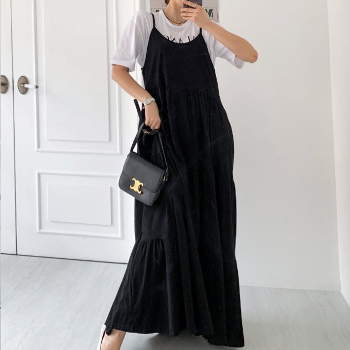 엘리즈데이 클로이뷔스티에캉캉롱원피스 나시원피스 끈나시원피스 캉캉원피스 뷔스티에 빅사이즈원피스 롱원피스