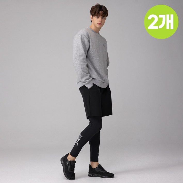 에버라스트 1+1 남자 기모 반바지 레깅스 일체형 빅로고