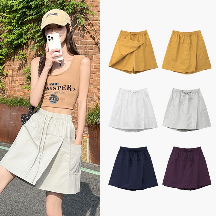 스토리원 WM-SSSK030 여성 A라인 랩스커트 치마 바지