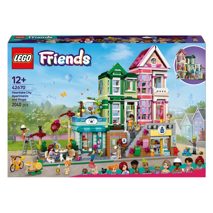 레고 프렌즈 42670 하트레이크 시티 아파트와 상점, 혼합색상, 1개