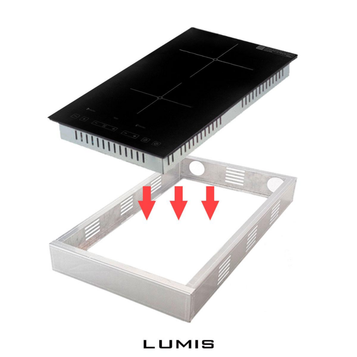 2구 인덕션 하이라이트 케이스 스탠드 프레임 하츠 웰치 전기레인지 sk매직 삼성 거치대 나비엔매직 파세코 엘지 하이브리드 호환 루미스 프리스탠딩 무타공, 일반형, 2구-7cm(528X308)