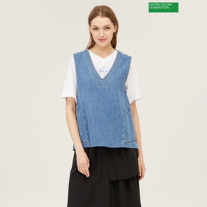 베네통  데님 베스트 블라우스 BABL92431
