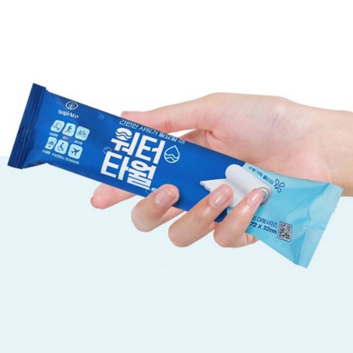 수피아토 워터타월 간편한 샤워가 필요할 때 일회용 바디 샤워티슈 빅사이즈, 대형대형 신형 ( 720 x 320mm), 10개입, 4개