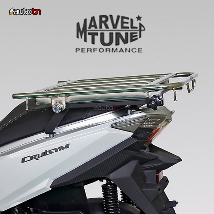 하디 SYM 크루심 조이맥스Z 125 300 가드없음 슬라이드짐대 리어캐리어 탑박스브라켓 짐대, 1개, 크롬