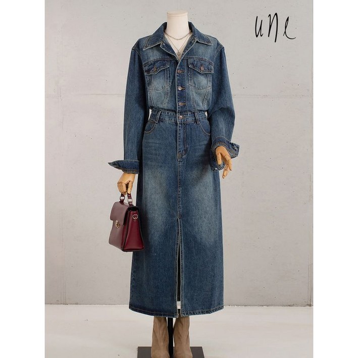 윈 UNE스타일리쉬데님 롱원피스