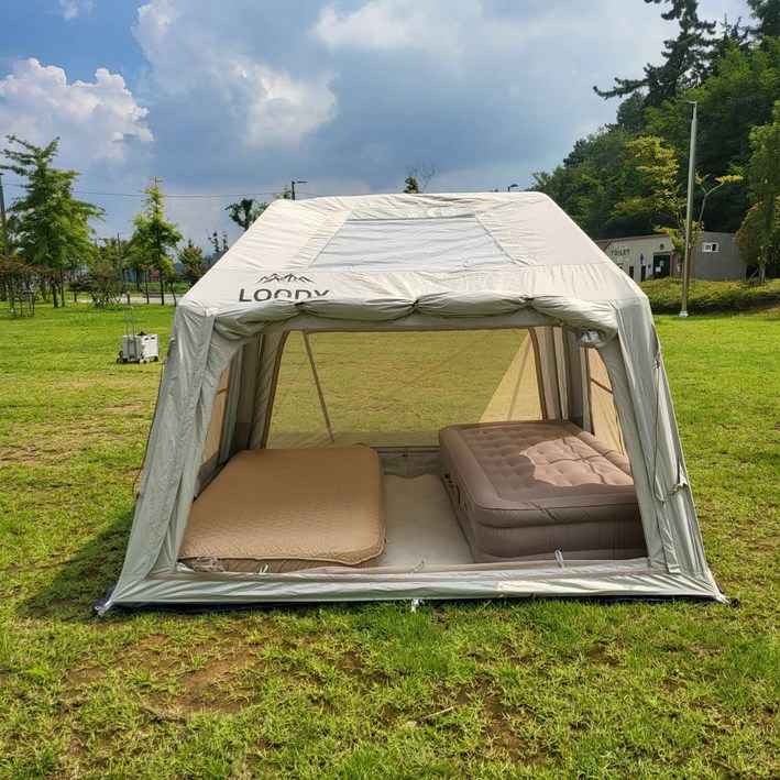루디 자충 가벼운 에어텐트 초경량 자동설치 TPU창 펌프 내장형 백패킹 피크닉 캠핑 에어텐트 2~3인용