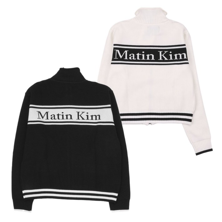 [당일발송] 마뗑킴 스펠 포인트 스트라이프 여성 니트 가디건 MK2378CD016M MK2500CD016V + GRAD 정품보증택