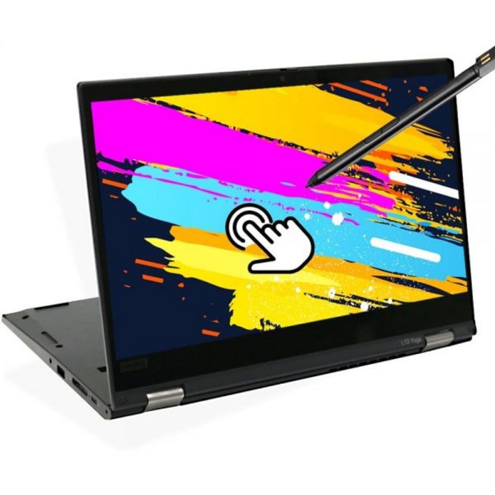 2in1 노트북 터치스크린 교육용 포토샵 영상편집 레노버 씽크패드 L13 요가 13.3인치 FHD IPS 컴퓨터, 인텔 코어 i5-10310U, 16GB DDR4 RAM 512