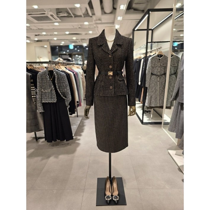 지고트 모혼방 트위드 벨티드 재킷 + H라인 셋업 스커트 세트 (JPBA0JK731,JPBA0SK731) 248894
