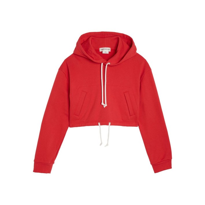 꼼데가르송걸 코튼 크롭 후디