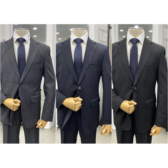 트루젠 남자 양복 베이직핏 모혼방 안감없는 여름 기본 블랙, 네이비, 차콜 정장 세트  큰사이즈 양복 115사이즈